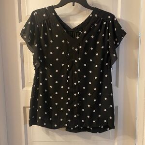 Black and white polka dot blouse